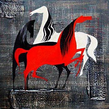 Décor acrylique cheval et sable abstraite originale Peintures à l'huile